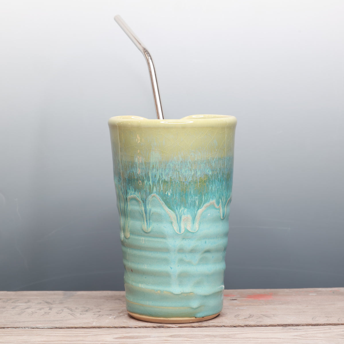 Norse Blue and Alabaster Straw Cup 16 oz.