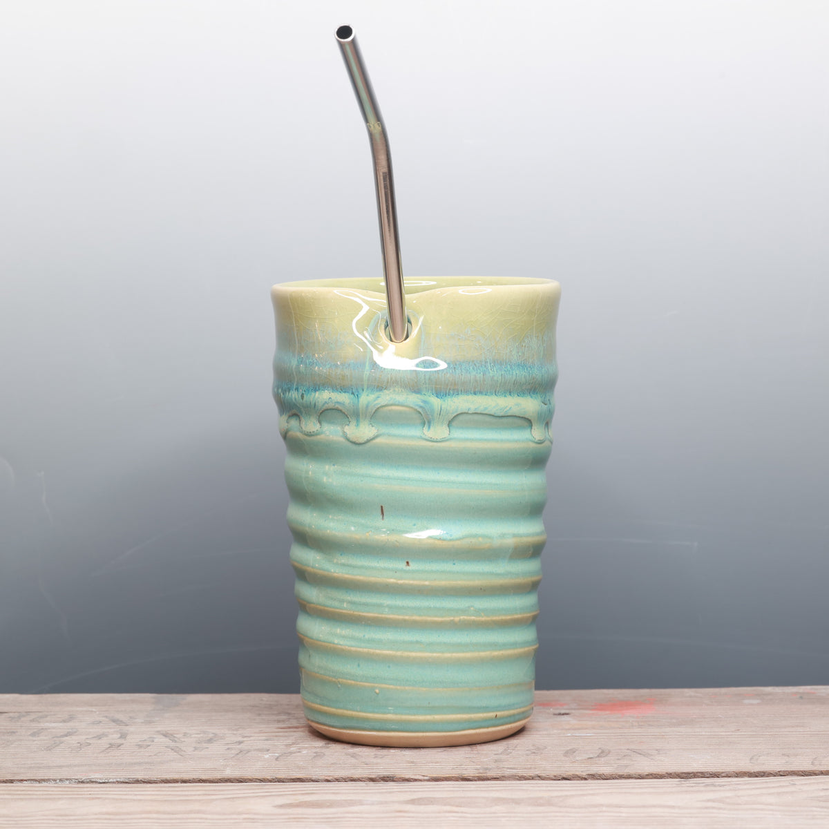 Norse Blue and Alabaster Straw Cup 16 oz.