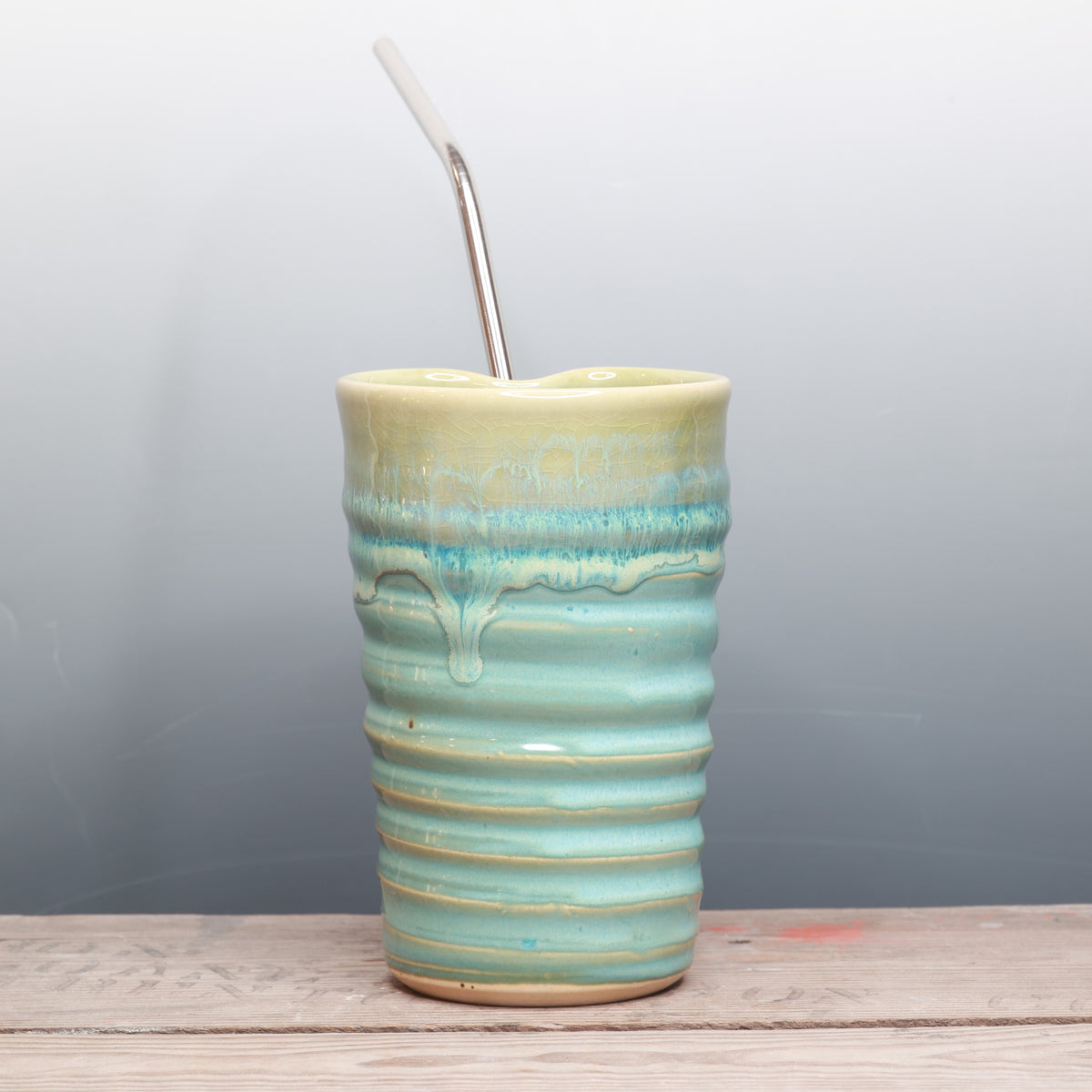 Norse Blue and Alabaster Straw Cup 16 oz.