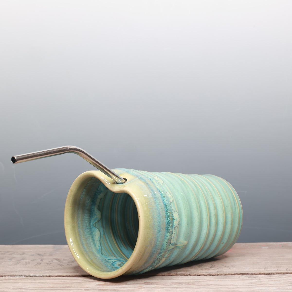 Norse Blue and Alabaster Straw Cup 16 oz.