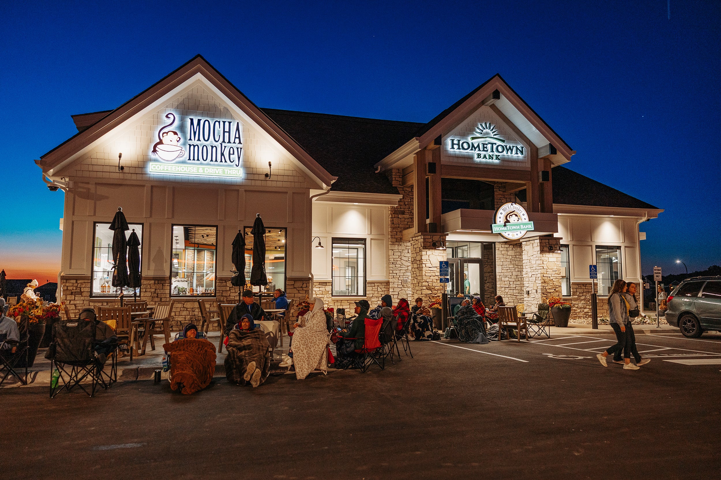 Outside shot at the Mocha Monkey Coffeehouse and Drive-thru Open house event